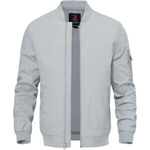 Men's Stylish Casual Lightweight  A1-Light Blue Golf Varsity Bomber Jackets